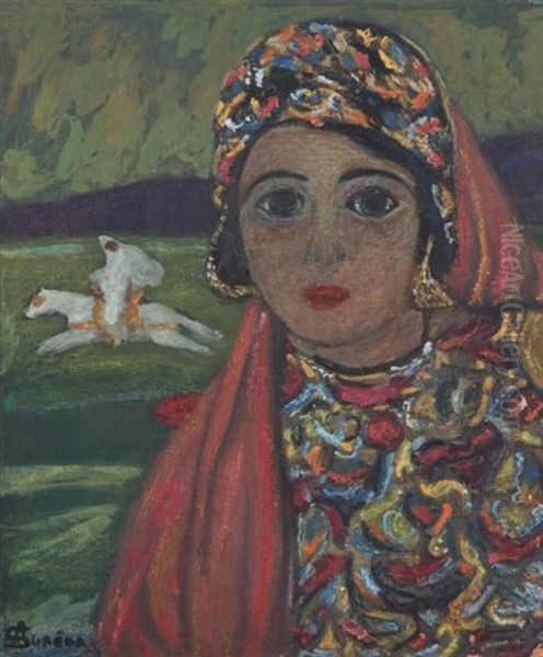 Jeune Kabyle Aux Yeux Noirs Young Kabyle Girl With Black Eyes by Andre Sureda