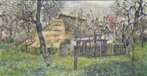 Bauernhaus Mit Bluhendem Garten by Wilhelm Braun
