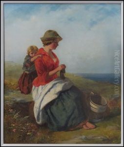 Knitting By The Seaside by John Surtees
