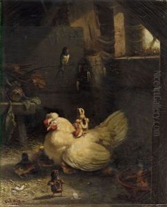 Henne Mit Kucken by Gustav Sues