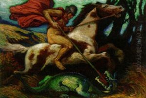 Der Heilige Georg Totet Den Drachen by Wilhelm Sues