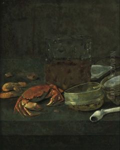 Stillleben Mit Meeresfruchten, Einem Bierglas Und Einer Pfeife by Abraham Susenier