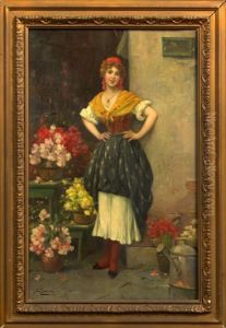 The Flower Seller by Josef Johann Suess