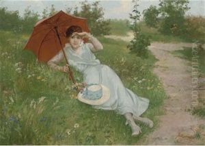 A Rest On The Way by Josef Johann Suess