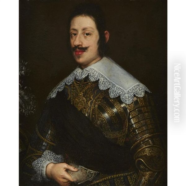 Portrait Of Ferdinando Ii De Medici Wearing Armor And A Flat Lace-trimmed Collar - view 1