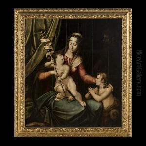 La Vierge A L"enfant Et Saint Jean Baptiste by Friedrich Sustris