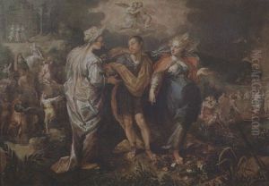A Young Man As Hercules At The Crossroads V (maximilian I Of Bavaria?) by Friedrich Sustris
