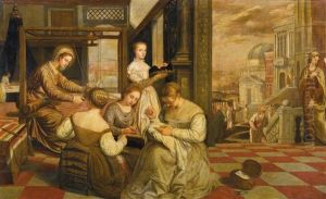 Die Stickerinnen - Die Madonna Webt Das Tuch Christi Und Andere Szenen Aus Dem Jugendalter Der Maria