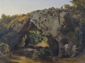 Sommertag An Felsentor Bei Civitella Im Sabinergebirge Sommertag An Felsentor Bei Civitella Im Sabinergebirge