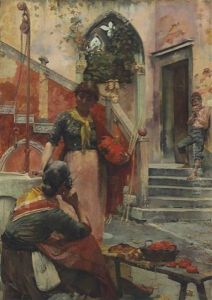 Gossiping At The Well by Leghe Suthers
