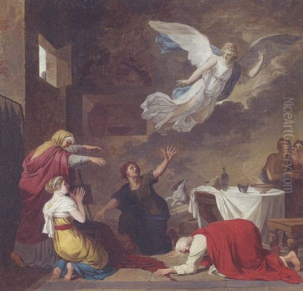 L'ange Raphael Disparaissant Au Milieu De La Famille De Tobie - view 1