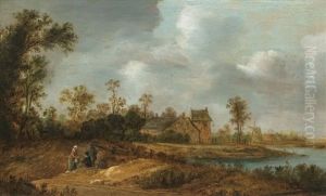 Landscape With Figures Resting On A Field by Reyer Claesz Suycker