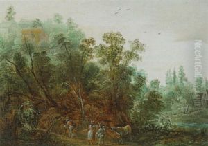 Waldlandschaft Mit Reisenden by Reyer Claesz Suycker