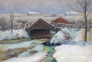 Pont Bourbeau Sous La Neige by Marc Aurele de Foy Suzor-Cote
