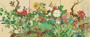 Flowers Of The Four Seasons by Kiitsu Suzuki