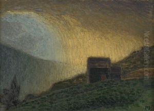 Solnedgang Over Landskap by Pelle Svedlund