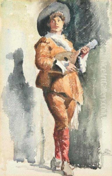 A Study Of A Figure With A Lute - view 1