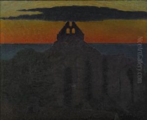 Solnedgang Over S:t Nicolai Kyrkoruin - Visby by Pelle Svedlund