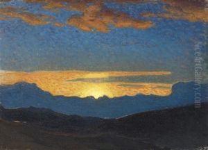 Solnedgang Over Bergen - Sunset Over The Mountains by Pelle Svedlund