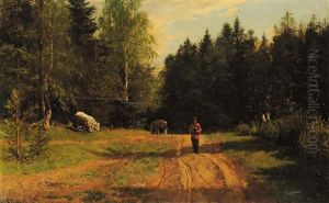 Strada Nel Bosco - Michajlovskij Zavod by Aleksandr Alexandrovich Svedomskij