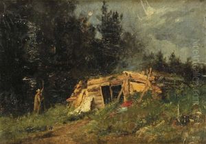 Michajlovskij Zavod - Casa In Rovina by Aleksandr Alexandrovich Svedomskij