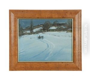 Sled Leaving A Wintery Farm