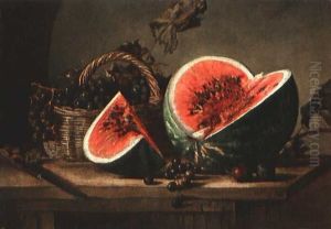 Stilleben Mit Angeschnittener Wassermelone