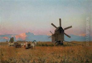 Landscape With Windmill by Sergei Ivanovich Svetoslavsky