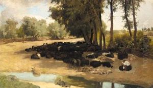 Resting In The Mid-day Heat by Sergei Ivanovich Svetoslavsky