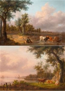 Pair Of Works: A Seascape With A Shepherdess / A Seascape With A Shepherd Pair Of Works: A Seascape With A Shepherdess / A Seascape With A Shepherd