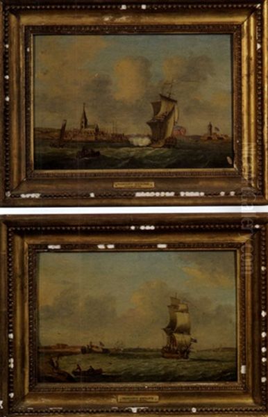 British Naval Harbor Scene (+ Another, Similar; 2 Works) - view 1