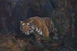 Tiger In The Undergrowth by Cuthbert Edmund Swan