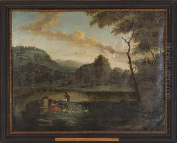 Pastoral Landscape Oil On Canvas - view 1