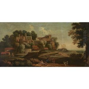Figures At Rest In An Italianate Landscape by Herman Van Swanevelt