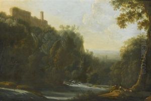 Fishermen By A Stream, A Castle Beyond Fishermen By A Stream, A Castle Beyond