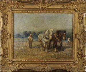 A Figure With Livestock On The Beach