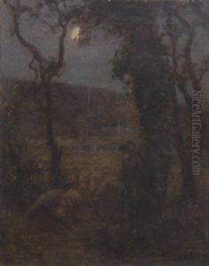 A Shepherd In Moonlight