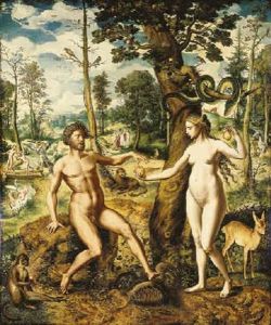 The Temptation, With The Rebuque And The Expulsion From The Garden Of Eden Beyond by Jan Swart Van Groningen