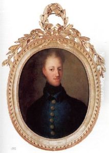 Portratt Av Karl Xii Kladd I Bla Uniformsrock