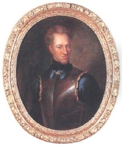 Portratt Av Karl Xii Ikladd Bla Rock, Harnesk Samt Svart Haldsuk