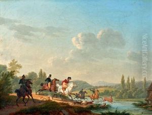 Scene De Chasse A Courre: Le Bat De L'eau Scene De Chasse A Courre: Le Bat De L'eau