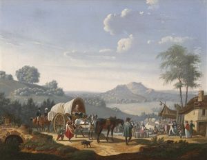 Rast An Einer Herberge Mit Blick In Die Landschaft