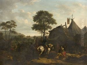 Campement De Soldats Au Repos by Jacques Francois Joseph Swebach-Desfontaines