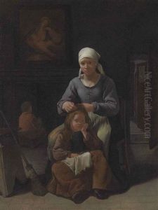 A Woman Grooming Her Child's Hair by Michael Sweerts