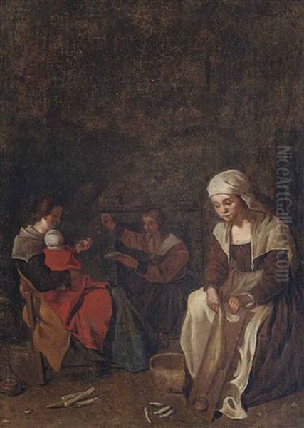 A Peasant Family In An Interior - view 1