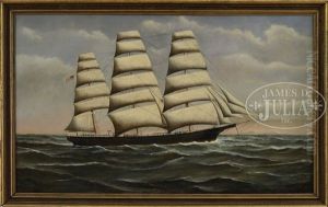 Portrait Of A Three Masted Sailing Ship by Joseph Park Sweetser