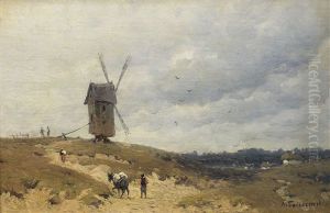 Landscape With Windmill by Alexander Swieszewski