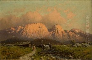 Giewont In Zakopane In A Sunset by Alexander Swieszewski