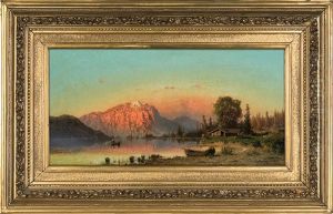 Sunset At Lake In Alps by Alexander Swieszewski