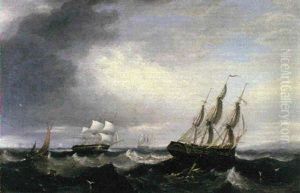 Shipping In The Solent by John Warkup Swift